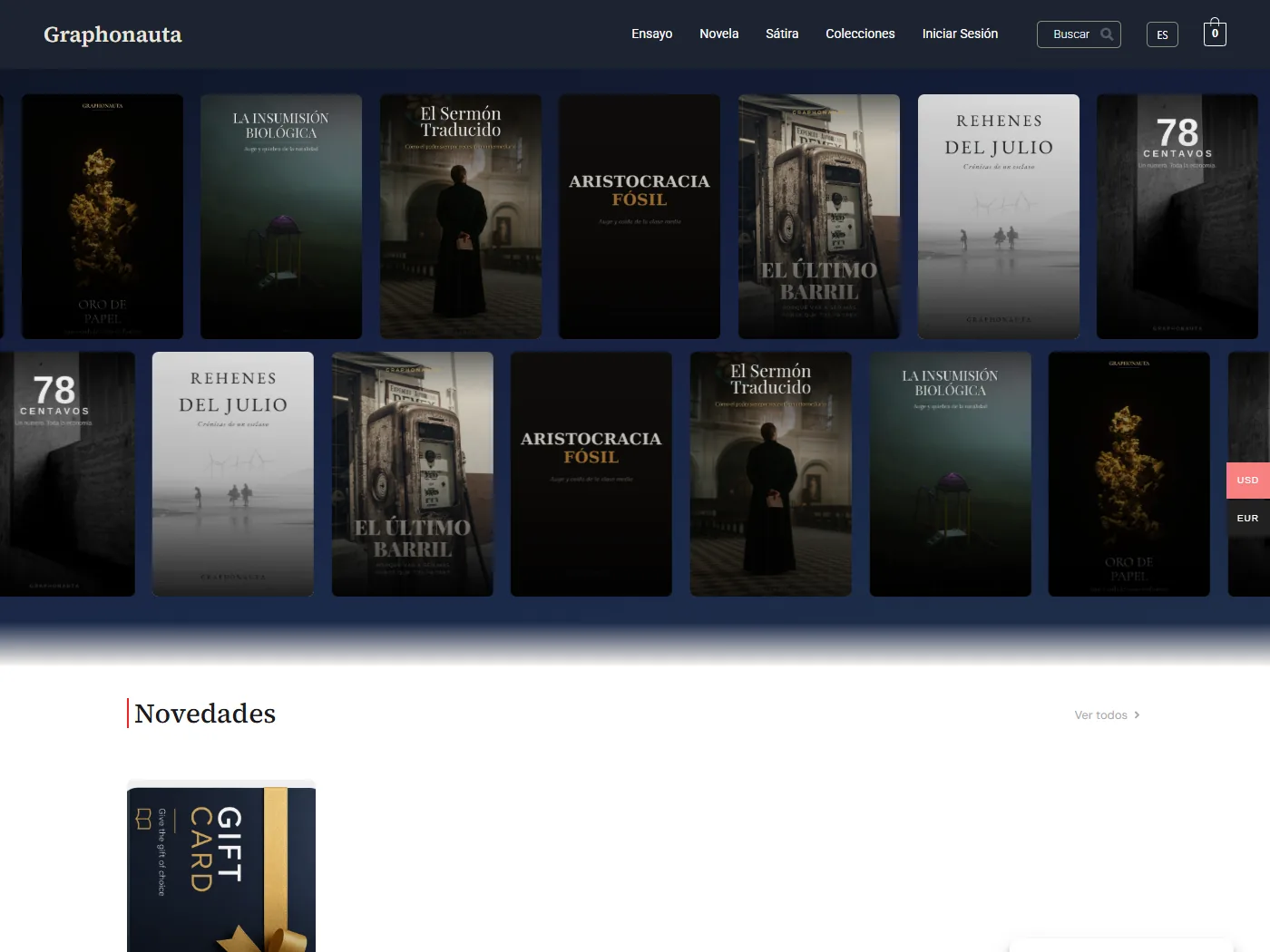 Portada de Graphonauta, tienda de ebooks y audiolibros